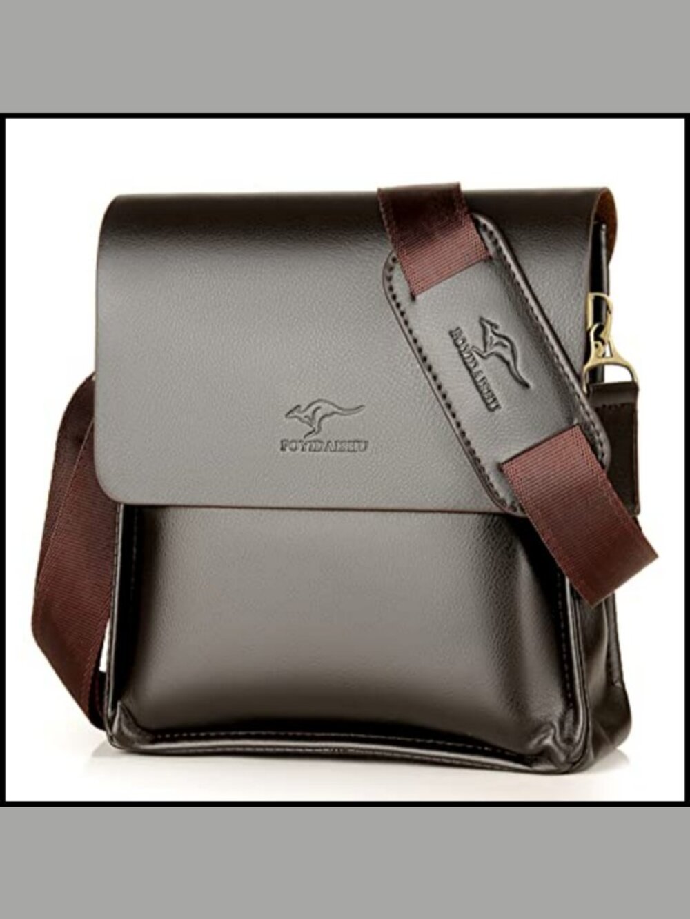 PU Leather Messenger Sling Crossbody Shoulder Bag Men Travel Work Business
